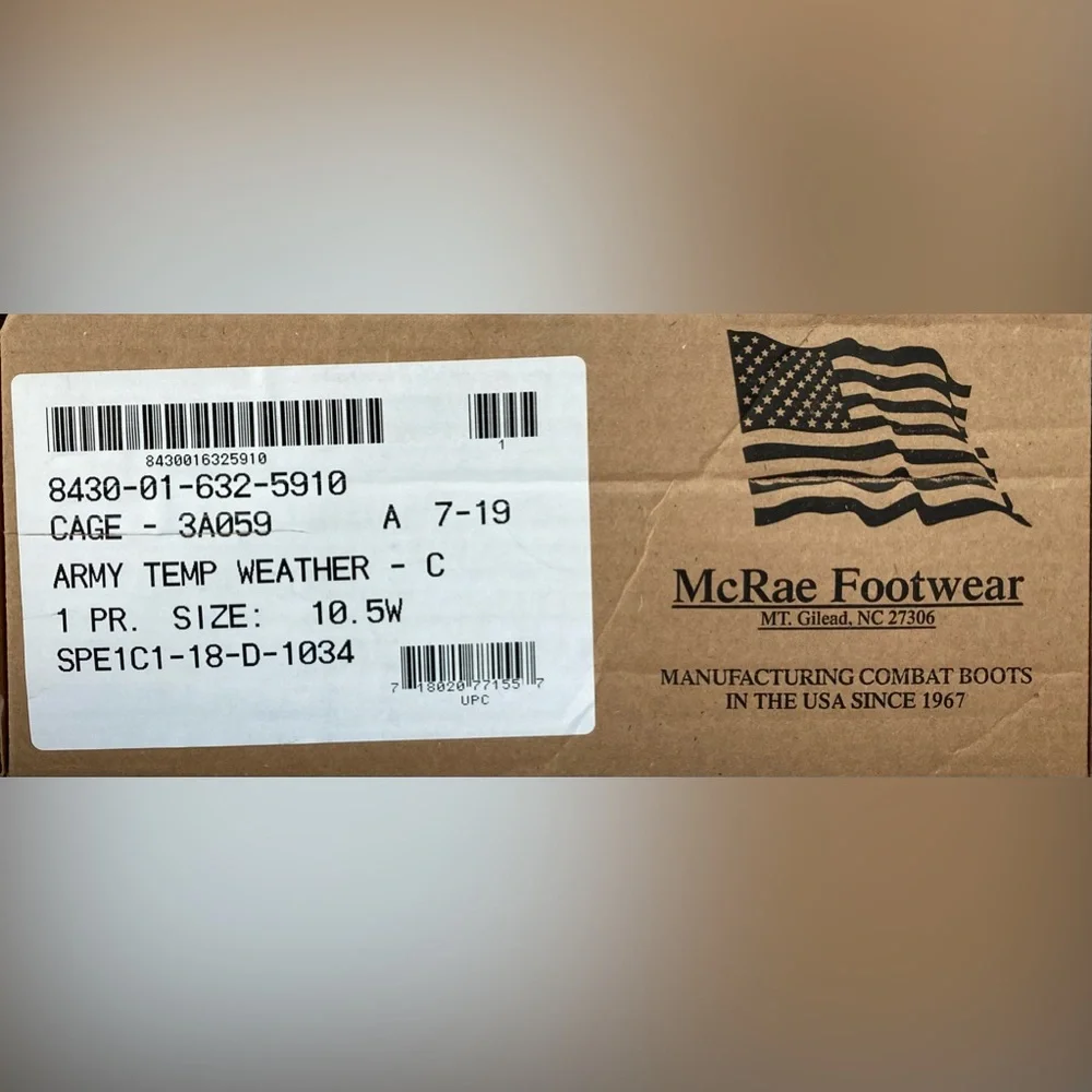 McRae Footwear Army Temperate Weather Combat Boots - Coyote - Mens Size 10.5W - Picture 13 of 14